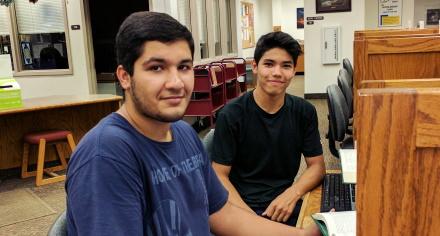 students at individual study stations