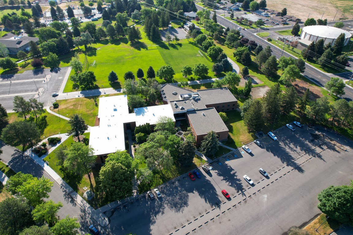 Drone shot of the Eagle Hall dorms