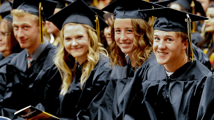 students at graduation