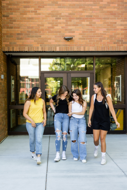 Four women on the CSI campus
