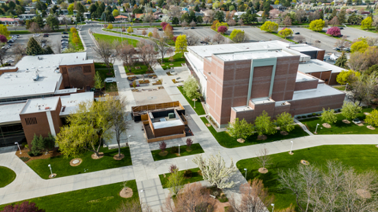 Drone view of CSI's main campus.