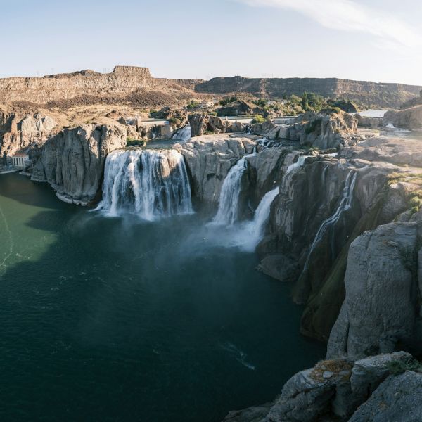 the twin falls waterfalls, as viewed from the overlook