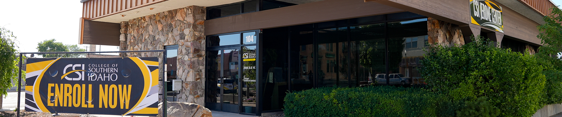 Jerome Center Enroll now sign